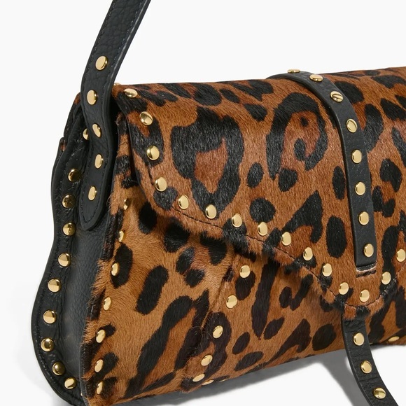 Aimee Kestenberg Leopard Print Studded Shoulder Bag - Brown & Black - Picture 3 of 6
